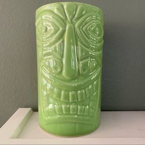 Hawaiian Tiki Bar Glass Mug, Green Stoneware